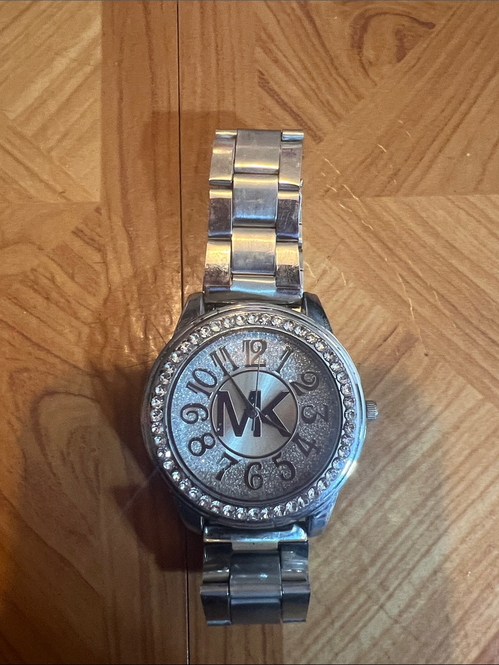 Michael Kors Silver-tone Crystal Bezel Bracelet Watch